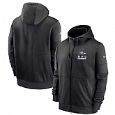 Men's Baltimore Ravens New 2020 Nike Gray Black Fan Gear Mascot Performance Full Zip Hoodie,baseball caps,new era cap wholesale,wholesale hats